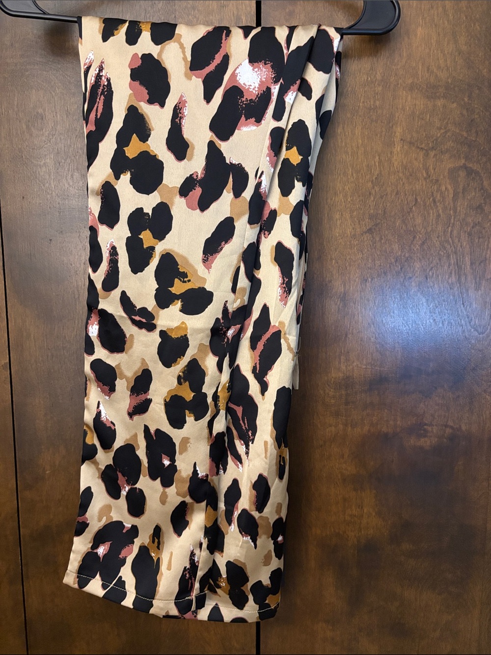 NWT PrettyLittleThing Beige Leopard Print Wide Leg Pants